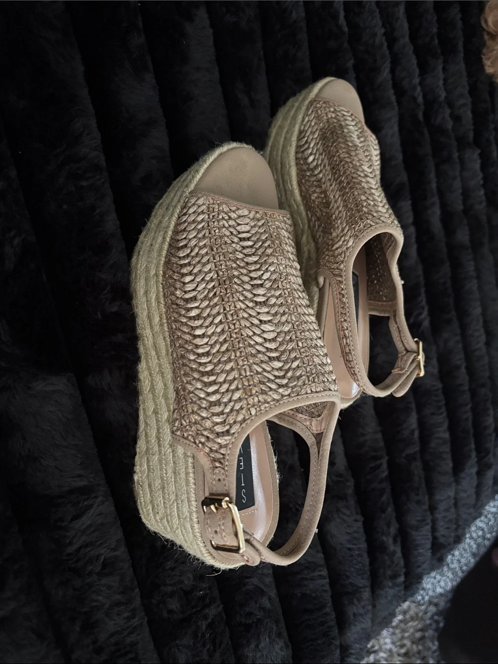 Steven By Steve Madden Braided Wedge Slingbacks - Taupe